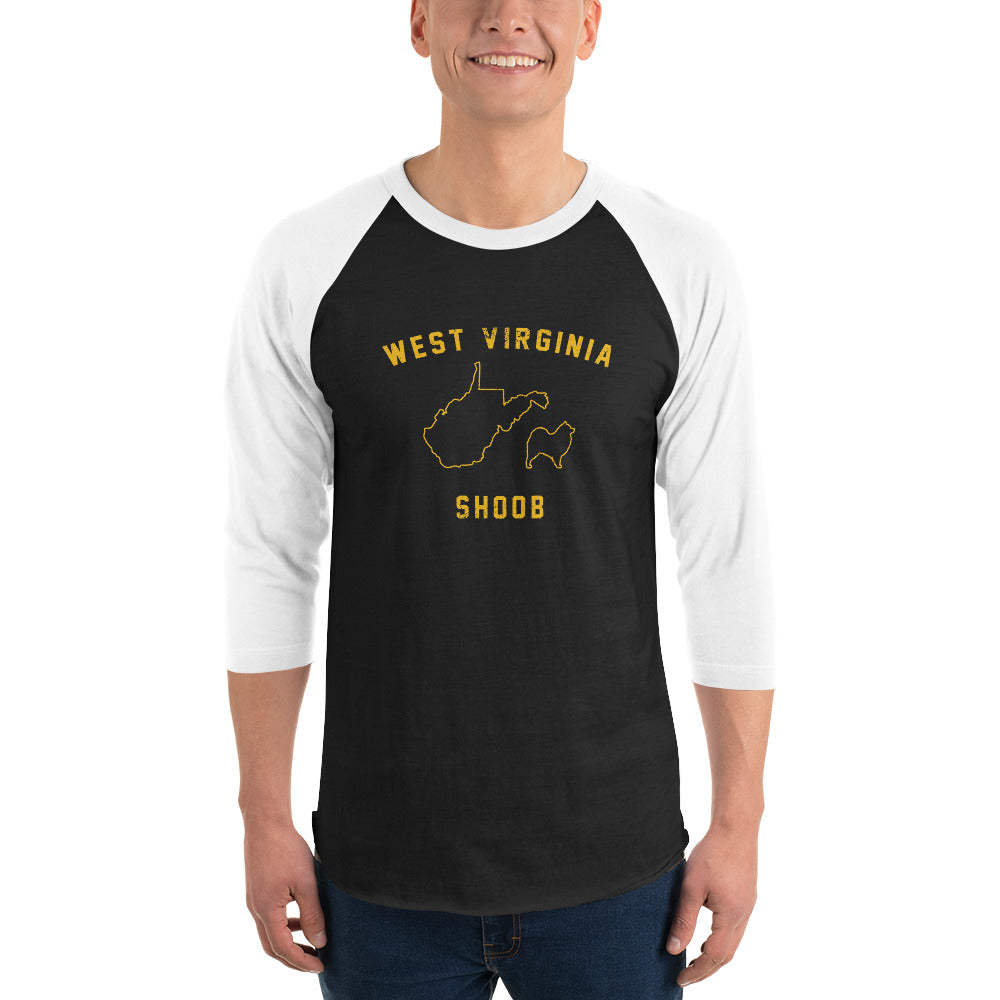 West Virginiaaaaaa Shoob 3/4 sleeve raglan shirt